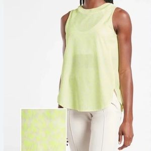 Athleta Zypher Tank in Neon Yellow Leopard Print